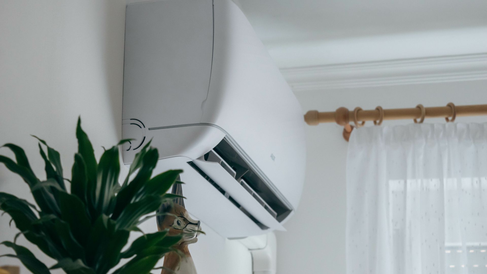 Image of a ductless mini-split air conditioner mounted on the wall